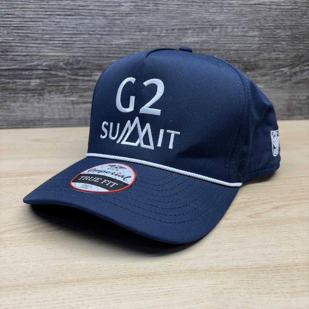G2 Summit Hat Cap Snap Back Navy Imperial RBC Logo Rope Golf Baseball Mens